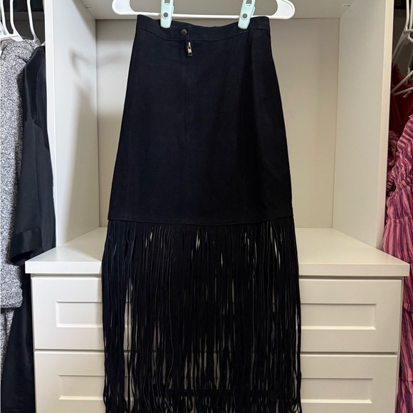 Vintage Genuine Suede Fringe Skirt - Picture 2 of 4